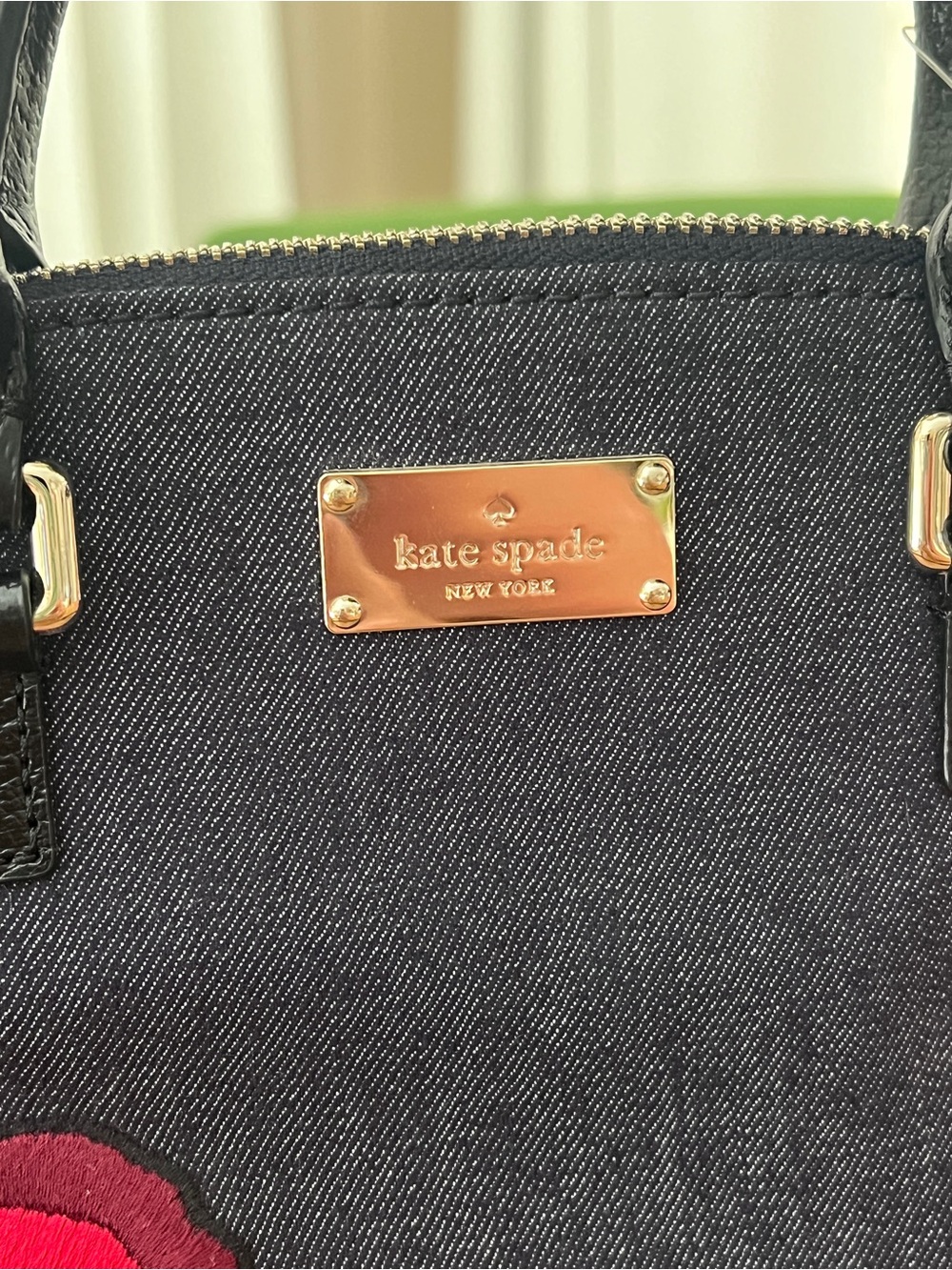 kate spade Grove Street Carli Poppy Denim Satchel Crossbody - Picture 5 of 12